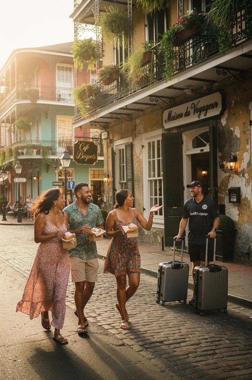 Интерьер отеля с зоной приема багажа, подготовленного для быстрой отправки